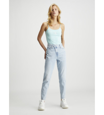 Calvin Klein Jeans Top Strappy Tank niebieski