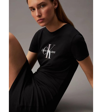 Calvin Klein Jeans Črna srajčna obleka z monogramom