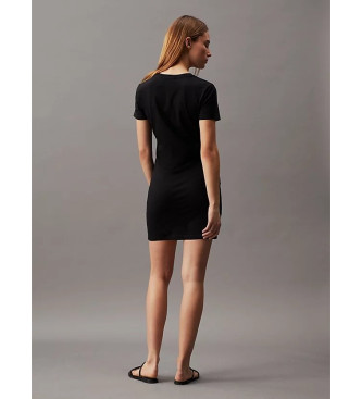 Calvin Klein Jeans Črna srajčna obleka z monogramom