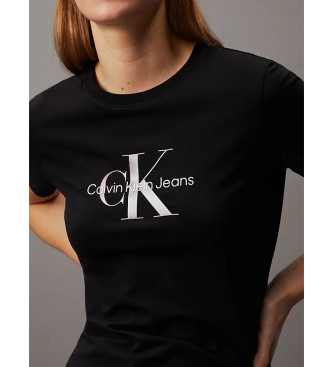Calvin Klein Jeans Vestido de camisa preto com monograma