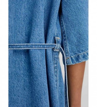Calvin Klein Jeans Vestido de camisa de ganga com cintura azul