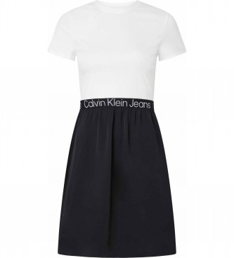 Calvin Klein Jeans Kleid mit Gummiband schwarz, wei