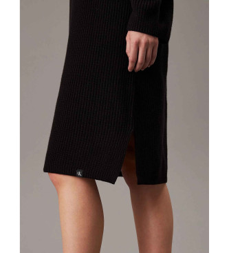 Calvin Klein Jeans Black loose-fitting cotton knit dress