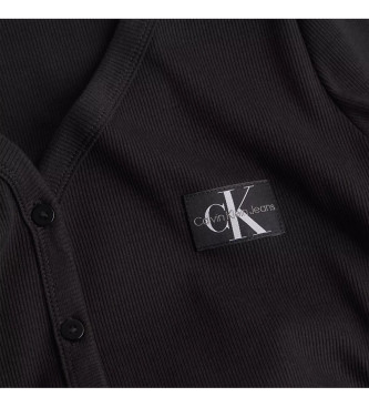 Calvin Klein Jeans Długa sukienka Label w kolorze czarnym