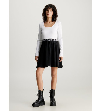 Calvin Klein Jeans Elastisk kjole med logo sort, hvid