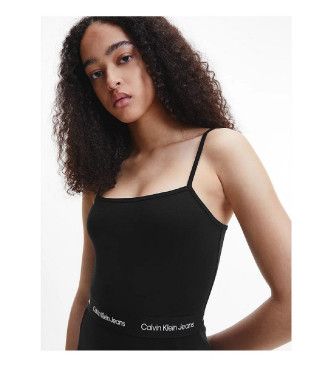Calvin Klein Jeans Logo Elastic Strappy dress black 