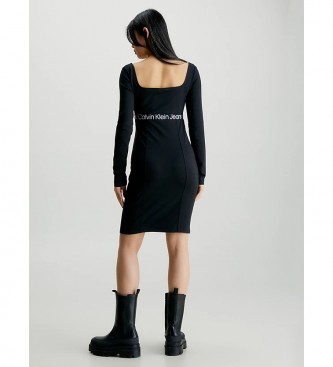 Calvin Klein Jeans Vestido Milano com fita com logótipo preto