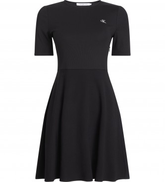 Calvin Klein Jeans Sukienka z krótkim rękawem Logo czarna