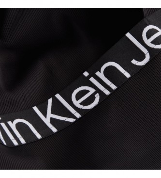 Calvin Klein Jeans Jurk Korte Mouw Logo zwart