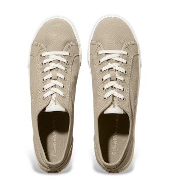 Calvin Klein Jeans Sportschoenen van beige canvas met laag profiel