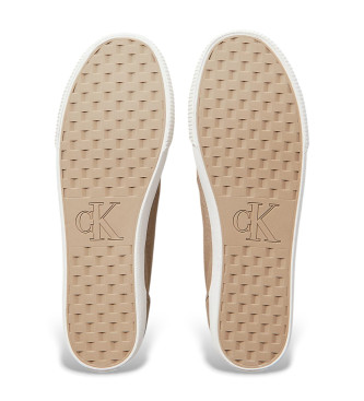 Calvin Klein Jeans Sportschoenen van beige canvas met laag profiel