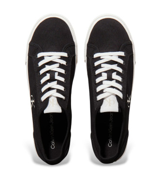 Calvin Klein Jeans Niedrigprofilige Canvas-Turnschuhe schwarz