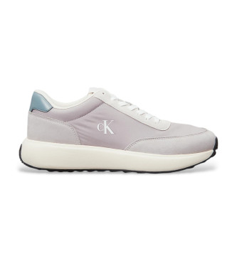 Calvin Klein Jeans Athleisure Runner Up Mix grijs leren schoenen