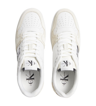 Calvin Klein Jeans Białe skórzane buty treningowe Basket Cupsole