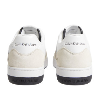Calvin Klein Jeans Bele usnjene športne copate Basket Cupsole