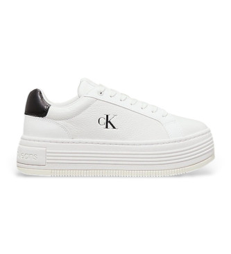 Calvin Klein Jeans Bold Flatf sapatos de couro branco