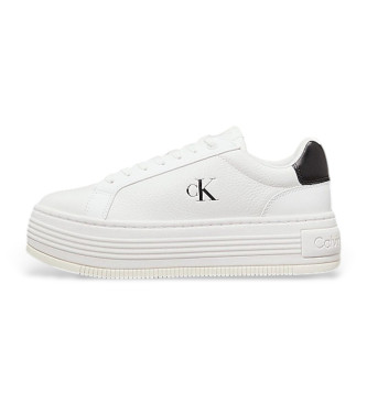 Calvin Klein Jeans Sneakers Bold Flatf in pelle bianca