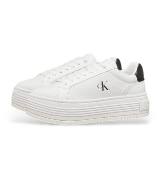 Calvin Klein Jeans Bold Flatf chaussures en cuir blanc