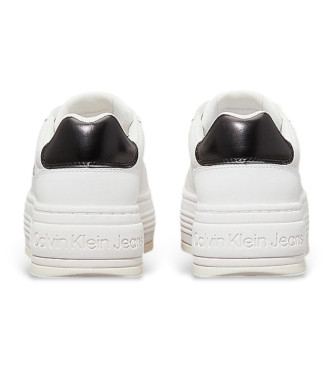 Calvin Klein Jeans Bold Flatf sapatos de couro branco