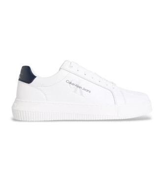 Calvin Klein Jeans Chunky Cupsole Mono Leder Turnschuhe wei