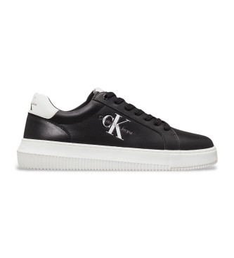 Calvin Klein Jeans Sneakers in pelle nera con suola robusta e monocromatica