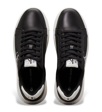 Calvin Klein Jeans Sneakers in pelle nera con suola robusta e monocromatica