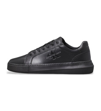 Calvin Klein Jeans Sneakers in pelle nera con suola robusta e monocromatica