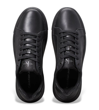 Calvin Klein Jeans Sneakers in pelle nera con suola robusta e monocromatica