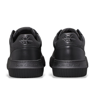 Calvin Klein Jeans Sneakers in pelle nera con suola robusta e monocromatica