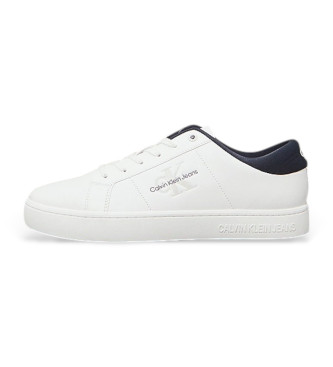 Calvin Klein Jeans Klassische Cupsole-Turnschuhe zum Schnren aus weiem Leder