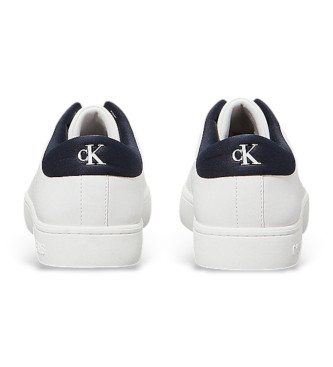 Calvin Klein Jeans Klassieke cupsole lage veterschoenen in wit leer