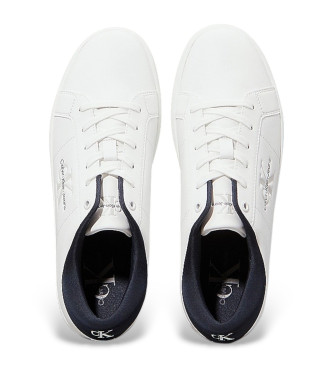 Calvin Klein Jeans Klassieke cupsole lage veterschoenen in wit leer