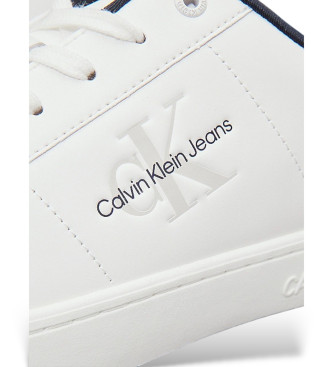 Calvin Klein Jeans Zapatillas de piel Classic cupsole low laceup blanco