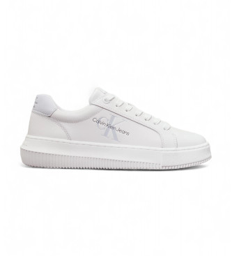 Calvin Klein Jeans Sneakers in pelle bianca con logo