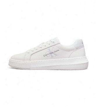 Calvin Klein Jeans Sneakers in pelle bianca con logo