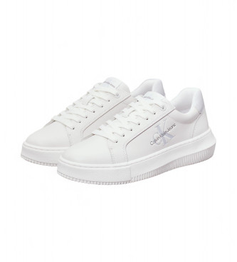 Calvin Klein Jeans Zapatillas de piel logotipo blanco