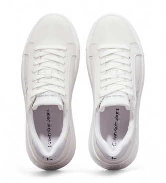 Calvin Klein Jeans Sneakers in pelle bianca con logo