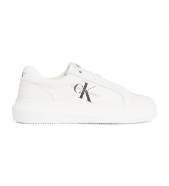 Calvin Klein Jeans White logo leather trainers