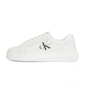 Calvin Klein Jeans White logo leather trainers