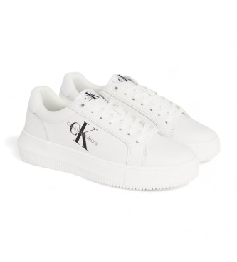 Calvin Klein Jeans Zapatillas de piel logotipo blanco