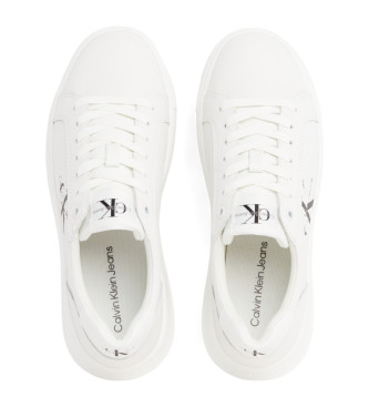 Calvin Klein Jeans White logo leather trainers