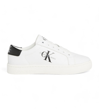 Calvin Klein Jeans Weie Logo-Lederturnschuhe