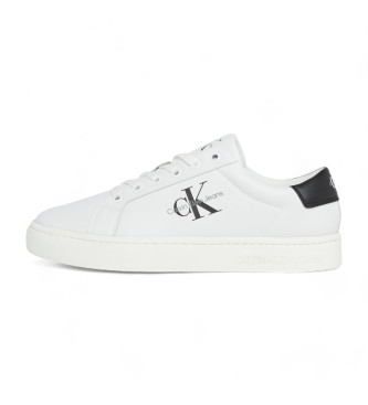 Calvin Klein Jeans Weie Logo-Lederturnschuhe