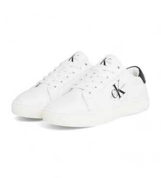 Calvin Klein Jeans Weie Logo-Lederturnschuhe