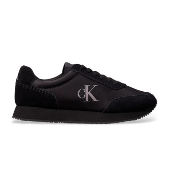 Calvin Klein Jeans Black leather trainers with side logo