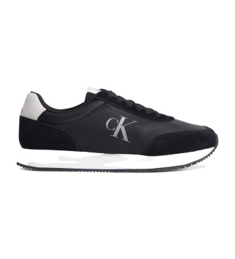 Calvin Klein Jeans Black leather trainers with side logo