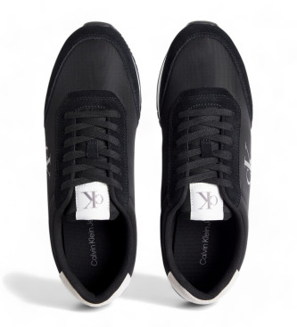 Calvin Klein Jeans Black leather trainers with side logo