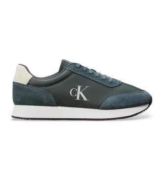 Calvin Klein Jeans Turnschuhe aus Leder mit grnem Seitenlogo