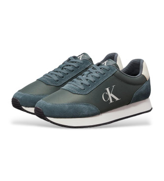 Calvin Klein Jeans Zapatillas de piel logotipo lateral verde