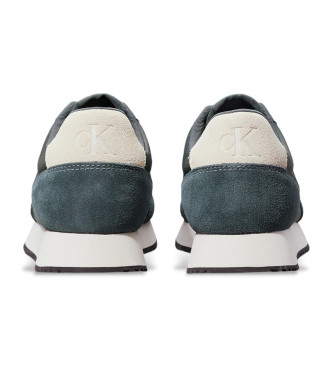 Calvin Klein Jeans Leather trainers green side logo